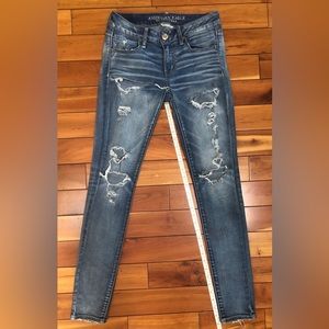 American Eagle skinny stretch jeans.